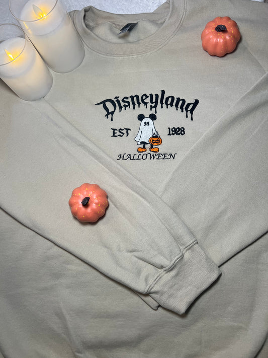 Spooky Disneyland Embroidered Crewneck Sweatshirt