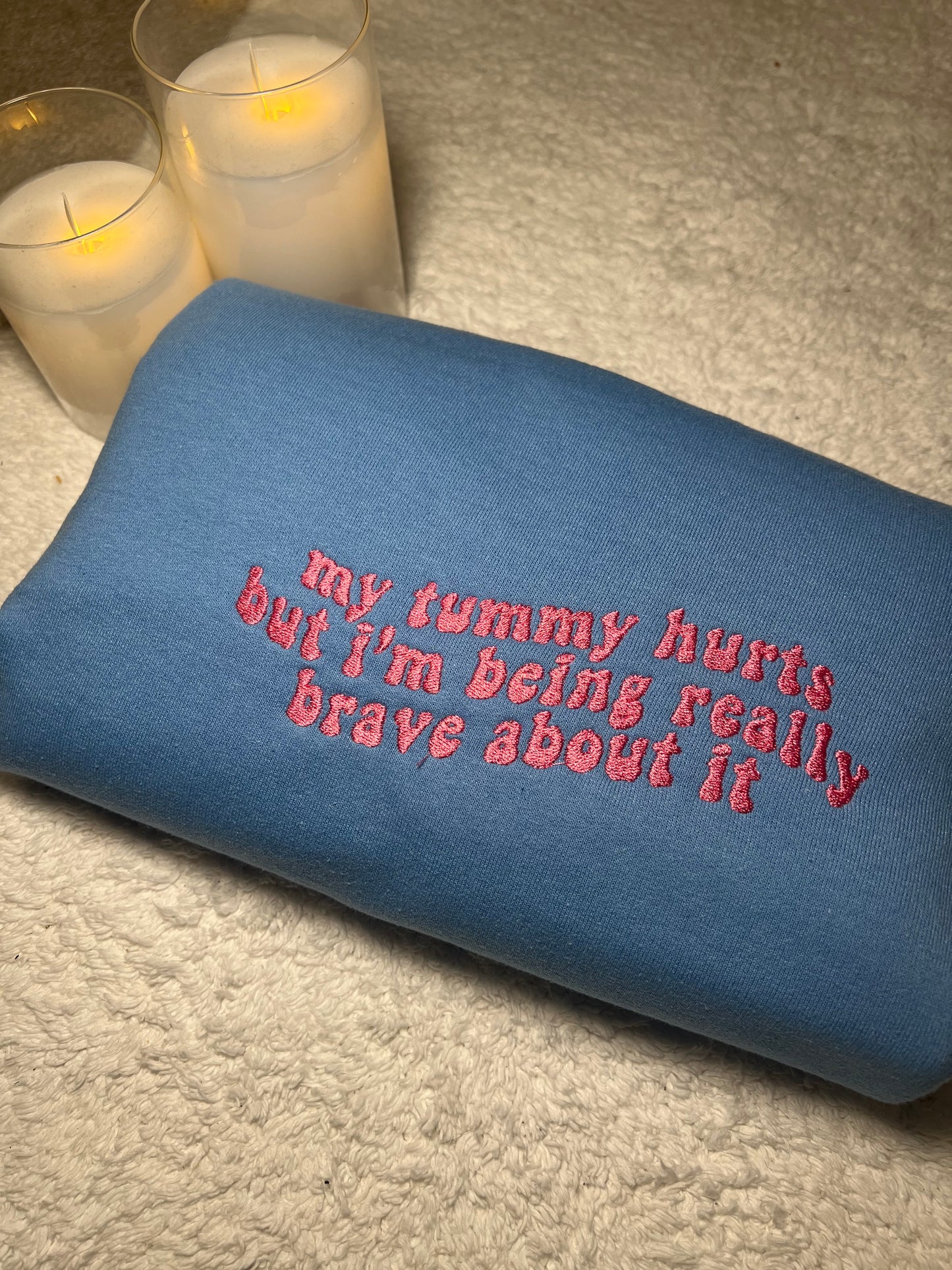 My Tummy Hurts Embroidered Crewneck Sweatshirt