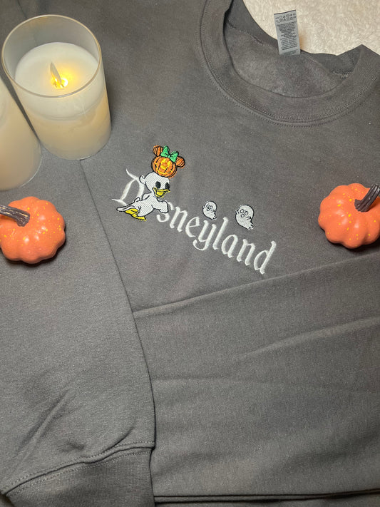 Pumpkin Disney Embroidered Crewneck Sweatshirt