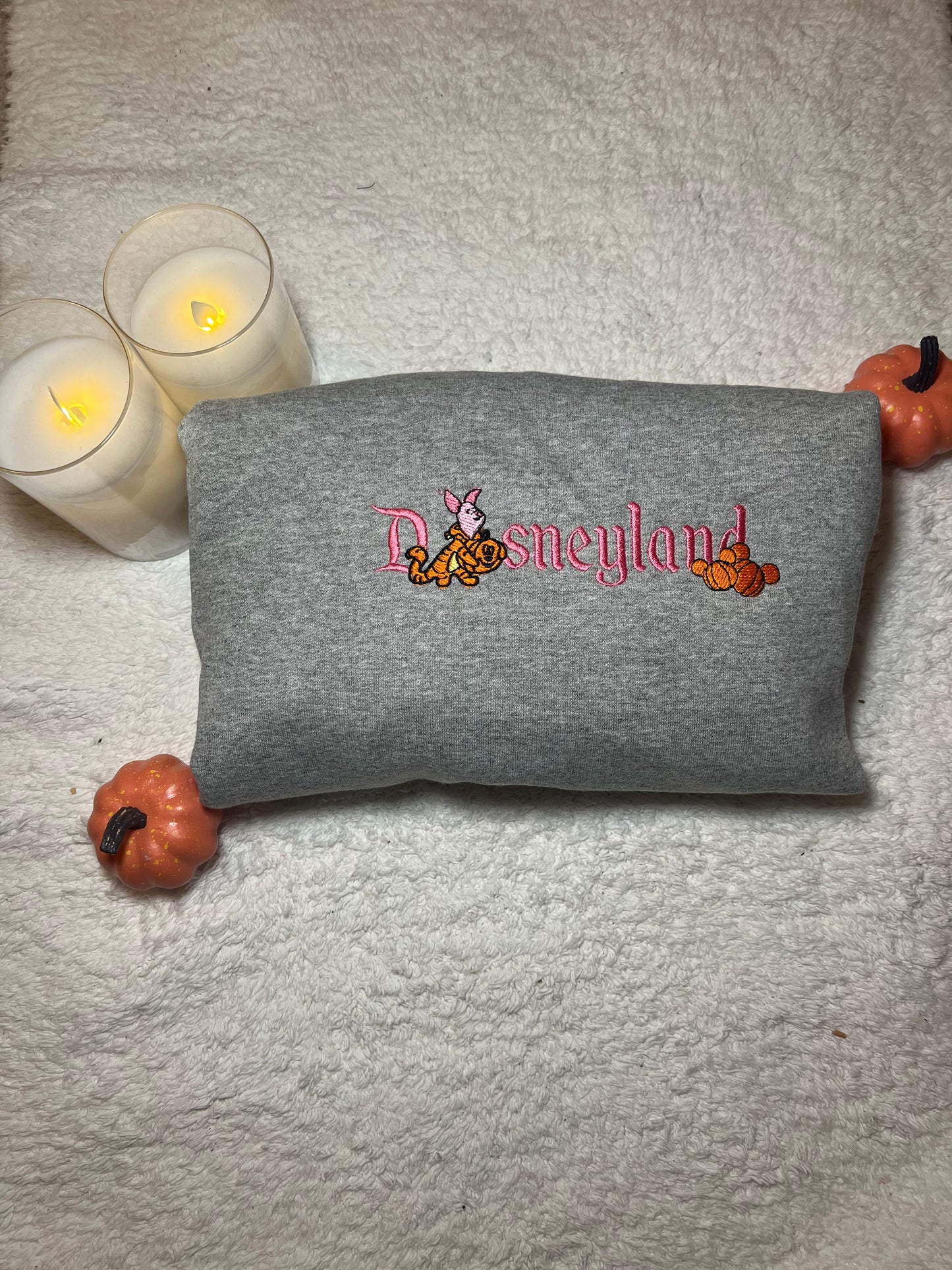 Piglet Pumpkin Embroidered Crewneck Sweatshirt