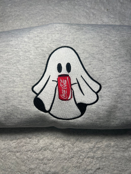 Cola Ghost Embroidered Crewneck Sweatshirt