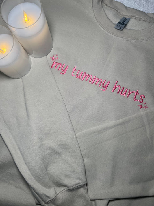 My Tummy Hurts Embroidered Crewneck Sweatshirt