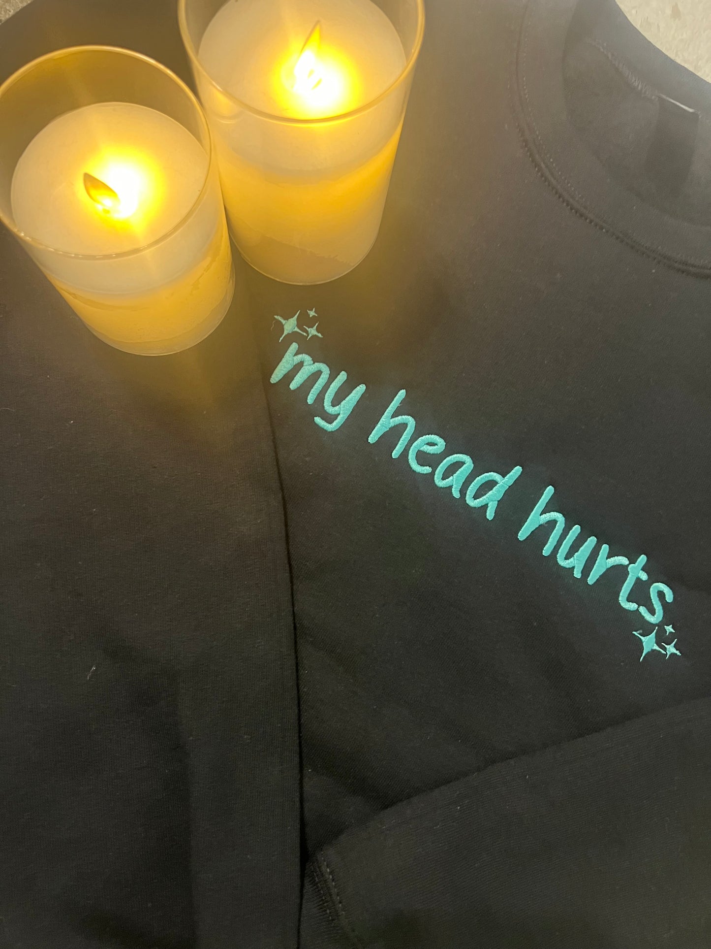 My Head Hurts Embroidered Crewneck Sweatshirt