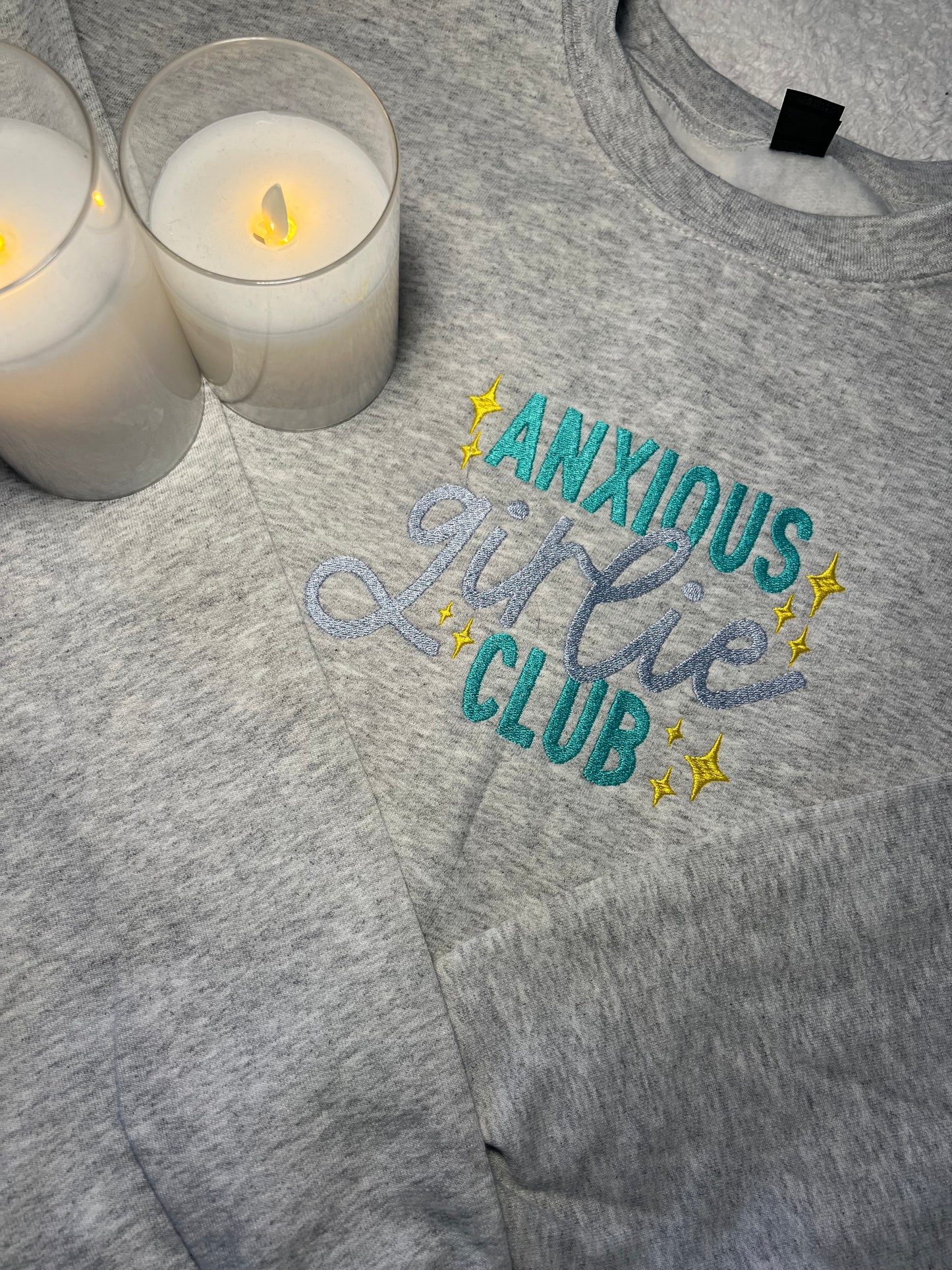 Anxious Girlie Club Embroidered Crewneck Sweatshirt